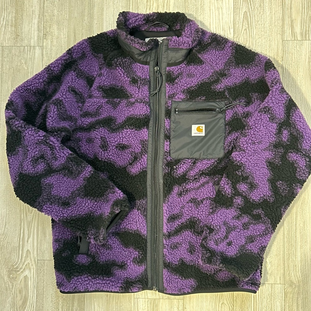 Women’s carhartt prentis lined jacket sherpa purple black size medium coat